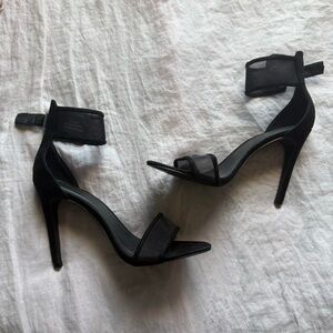 F21 Black mesh heels